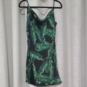 Guess Green Leaf Pattern Dress